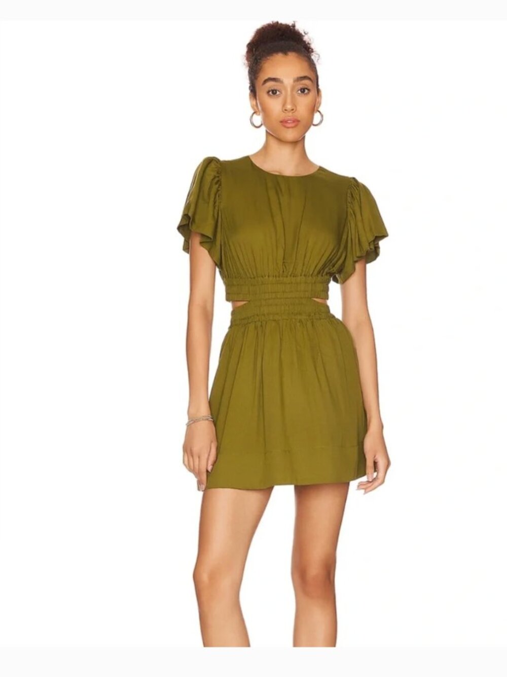ANNA NATA NWT Open Back Mini Olive Green Modern Chic Dress size small